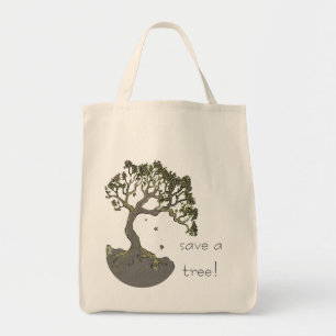 Sparen een Boom! Tree Art Shopping Bag Tote Bag