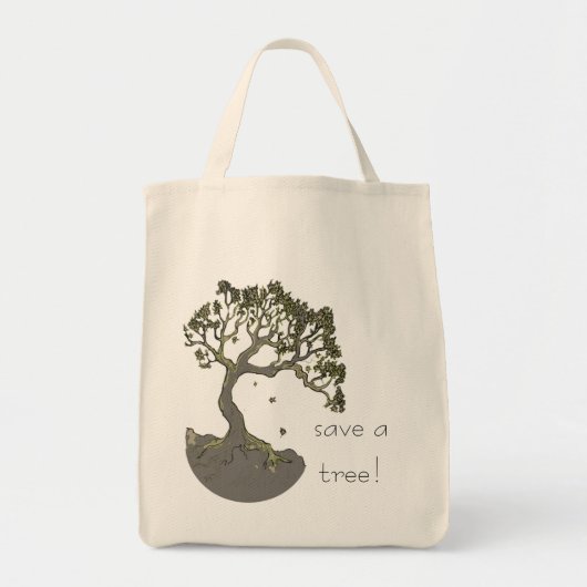 Sparen een Boom! Tree Art Shopping Bag Tote Bag (Voorkant)