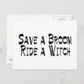 Sparen een Broom Ride een Witch 3 Briefkaart (Voorkant / Achterkant)