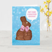 Sparen een Bunny-Eat Paaspeps en Jelly Bans Kaart (Gele Bloem)