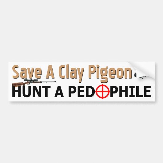 Sparen een Clay Pigeon! Bumpersticker (Voorkant)