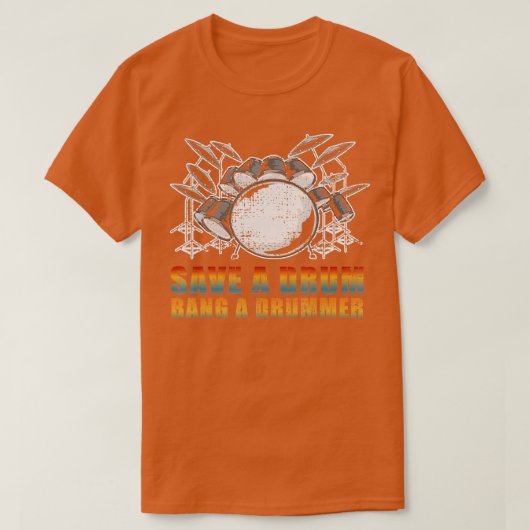 Sparen een Drum Bang een Drummer Rocker T-shirt (Design voorkant)