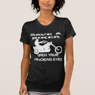 Sparen een Fietser open Uw Ogen Fracking T-shirt