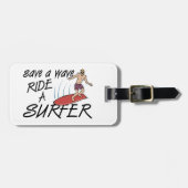 Sparen een golflengte van de Golf een Surfer Bagagelabel (Voorkant horizontaal)