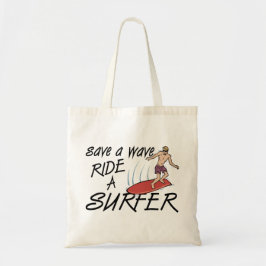 Sparen een golflengte van de Golf een Surfer Tote Bag
