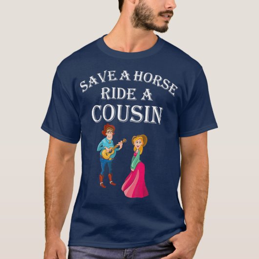 Sparen een Horse Ride A Neef Hillbilly Redneck T-shirt (Voorkant)
