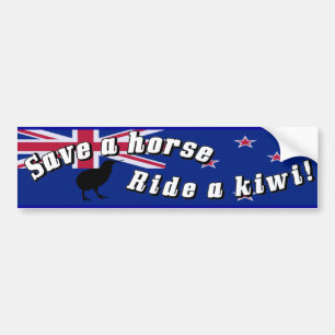Sparen een Horse Ride een Bumpersticker van Kiwi N