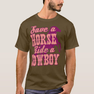 Sparen een Horse Ride een Cowboy Roze T-shirt
