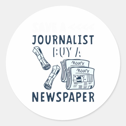 Sparen een Journalist Koop Krantenjournalistiek Gi Ronde Sticker (Voorkant)
