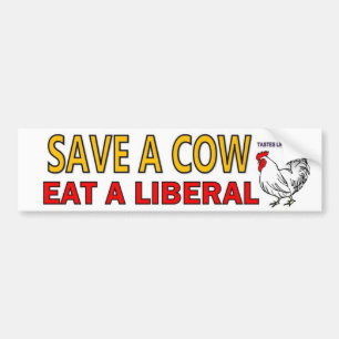 Sparen een Koe, eet een liberaal Bumpersticker