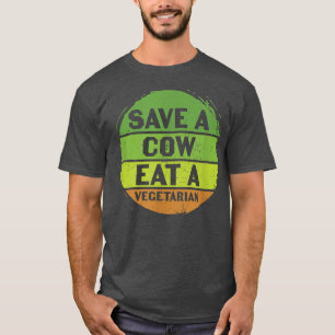 Sparen een Koe eet een Vegetarian Earth Day World T-shirt