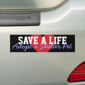 Sparen een Leven-adoptie een Pet van de Schuif Bumpersticker (Op auto)