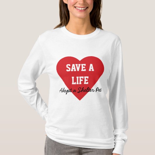 Sparen een Leven-adoptie een Pet van de Schuif T-shirt (Voorkant)