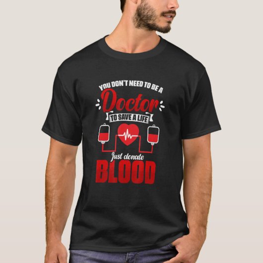 Sparen een Leven enkel het bloed Flebotomist Bloed T-shirt (Voorkant)