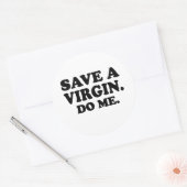 SPAREN EEN MAAGD. DOE ME. RONDE STICKER (Envelop)