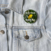 Sparen een onkruid, help een bij ronde button 5,7 cm (In situ)