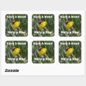 Sparen een onkruid, help een bij vierkante sticker (Vel)