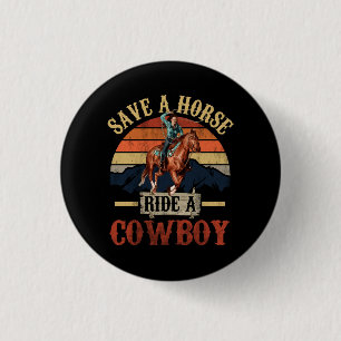 Sparen een Paard Ride een Cowboy  Cowgirl Souther Ronde Button 3,2 Cm