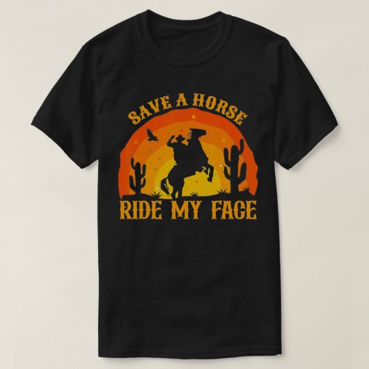 Sparen een Paard ride Mijn gezicht Funny Horse Rid T-shirt (Design voorkant)