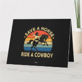 Sparen een paardengrappige ride een cowboy stijl kaart (Achterkant)