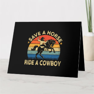 Sparen een paardengrappige ride een cowboy  stijl  kaart