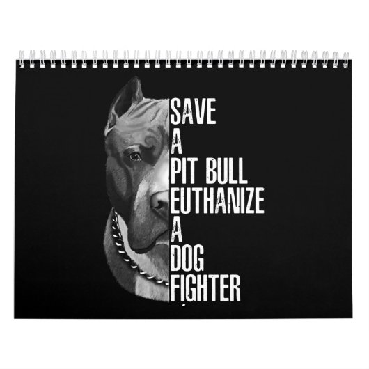 Sparen een Pitbull die een hondenvechter euthanave Kalender (Hoes)