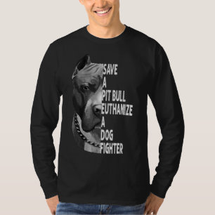 Sparen een Pitbull Euthanize een Hond Fighter Funn T-shirt