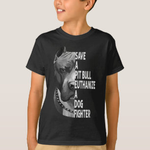 Sparen een Pitbull Euthanize een Hond Fighter Funn T-shirt