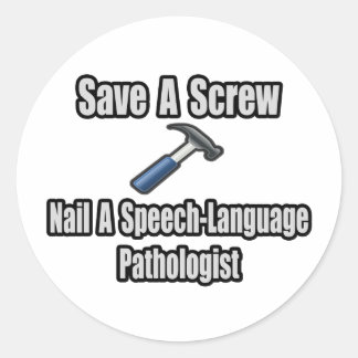 Sparen een Schroef, Nail een Patholoog van de Spre Ronde Sticker