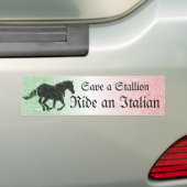 Sparen een Stallion Ride een Italiaanse Bumperstic Bumpersticker (Op auto)