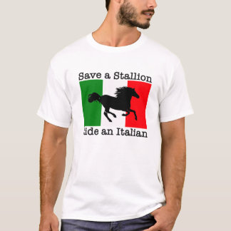 Sparen een Stallion Ride een Italiaanse T-Shirt