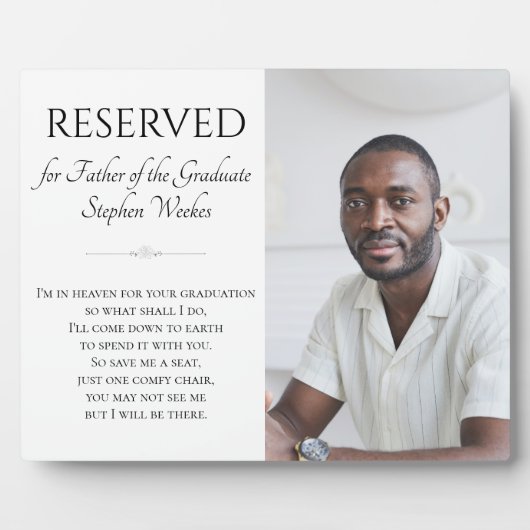 Sparen een Vader van de Zetel van de Memorial van  Fotoplaat (Voorkant)