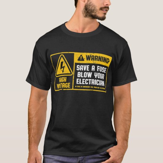 Sparen een zekering van uw elektricien grappige Li T-shirt (Voorkant)