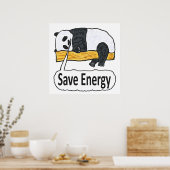 Sparen Energie Panda Poster (Keuken)