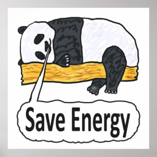 Sparen Energie Panda Poster