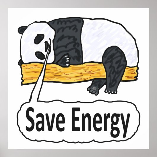 Sparen Energie Panda Poster (Voorkant)