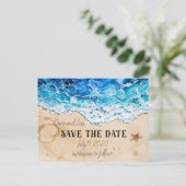 Sparen het Aanpasbare briefkaart van het strand va (Staand voorkant)