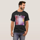 Sparen het Abstracte Digitale Kunstzwarte T-shirt (Voorkant volledig)