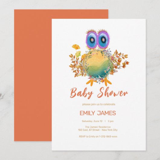 Sparen het Baby shower van de planeet Kaart (Voorkant / Achterkant)