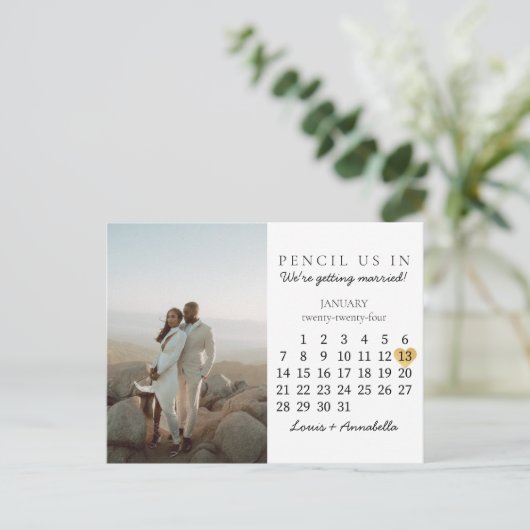 Sparen het Begin van de Kalender van de Datum Janu Briefkaart (Staand voorkant)