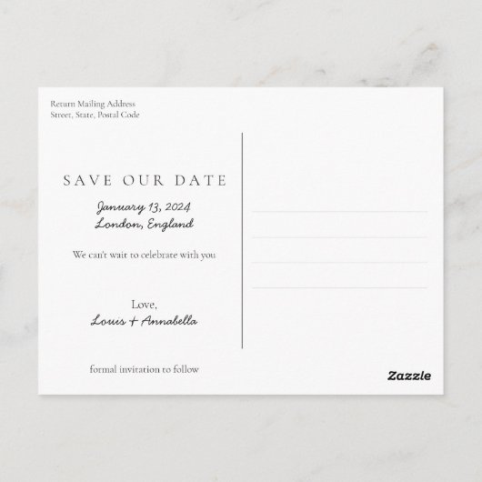 Sparen het Begin van de Kalender van de Datum Janu Briefkaart (Achterkant)