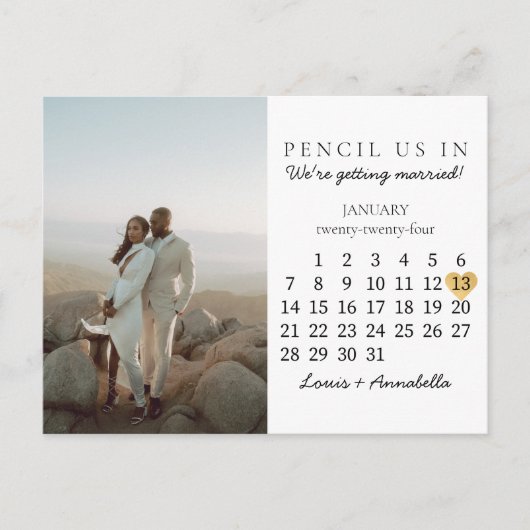 Sparen het Begin van de Kalender van de Datum Janu Briefkaart (Voorkant)