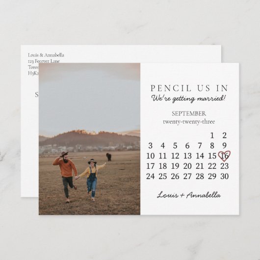 Sparen het Begin van het Roos van de Kalender van  Briefkaart (Voorkant / Achterkant)