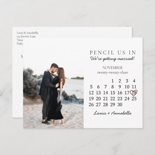 Sparen het Begin van het Roos van de Kalender van  Briefkaart (Voorkant / Achterkant)