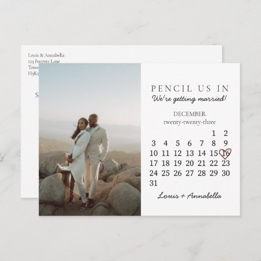 Sparen het Begin van het Roos van de Kalender van  Briefkaart (Voorkant / Achterkant)