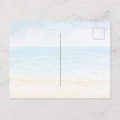 Sparen het Bericht van de Datum in de Beach bruilo Aankondigingskaart (Achterkant)