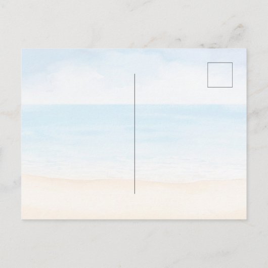 Sparen het Bericht van de Datum in de Beach bruilo Aankondigingskaart (Achterkant)