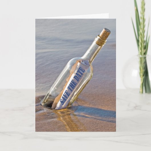 Sparen het Bericht van de Datum in een Fles Aankondiging (Voorkant)