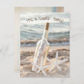 Sparen het Bericht van de Datum in een Fles Aankondigingskaart (Voorkant / Achterkant)