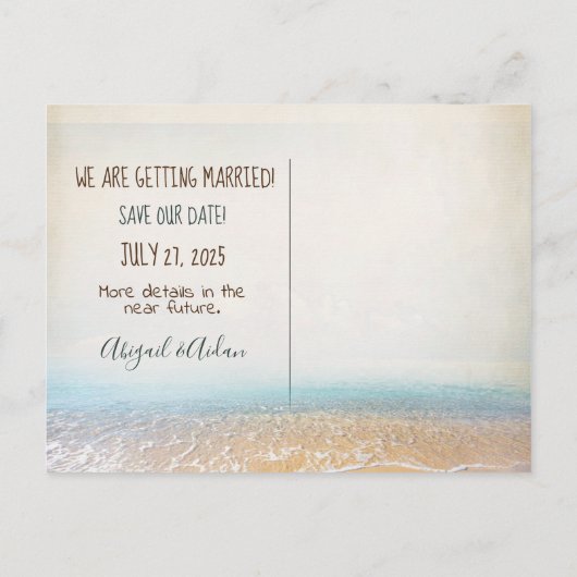 Sparen het Bericht van de Datum in een Fles Aankondigingskaart (Achterkant)